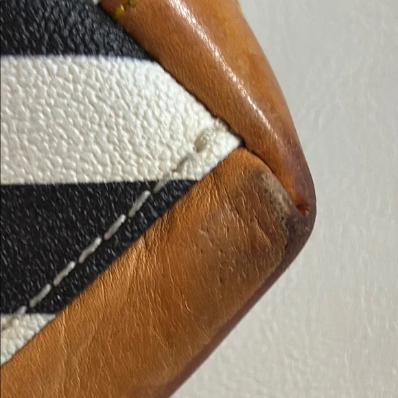 Dooney & Bourke Black and White Chevron Satchel - Picture 6 of 9